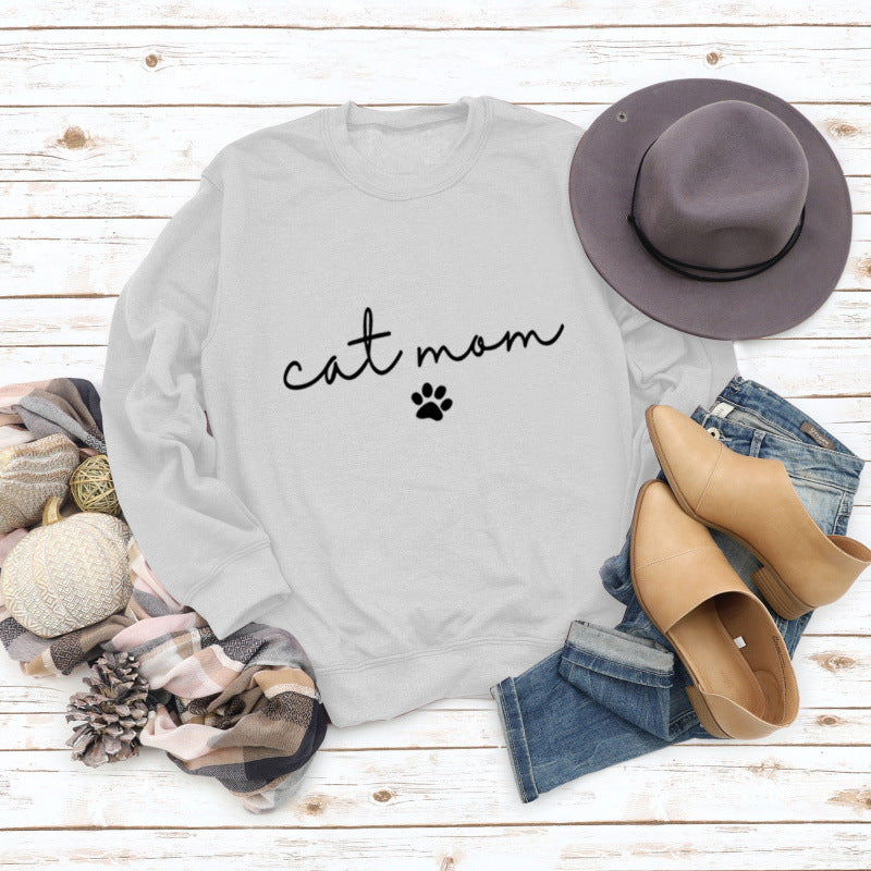 Ladies sweatshirt with creative cat mom design Lune London