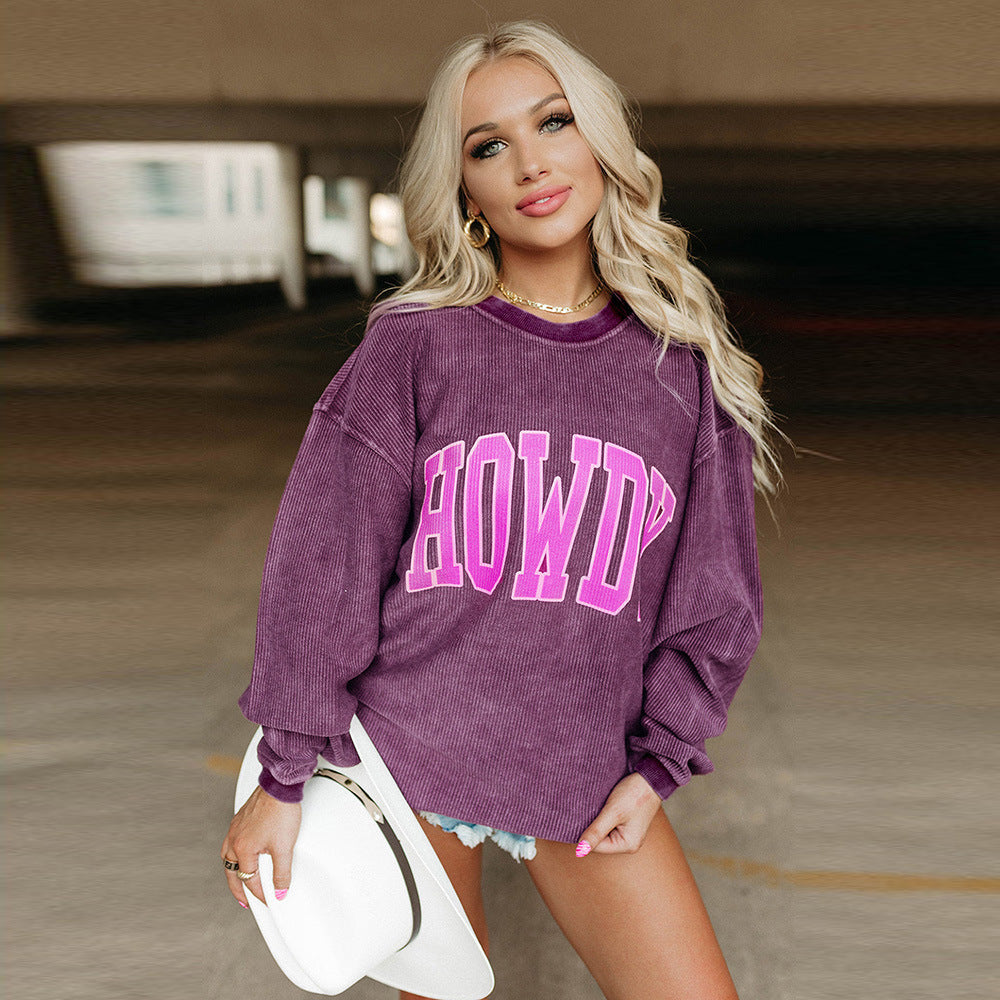 Ladies casual sweater with inscription and loose fit Lune London
