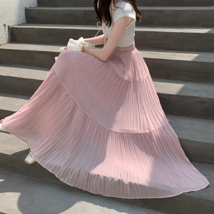 Lune London pleated flowy maxi skirt for women