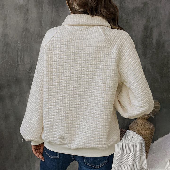 Women casual sweatshirt with button placket and oversized fit Lune London