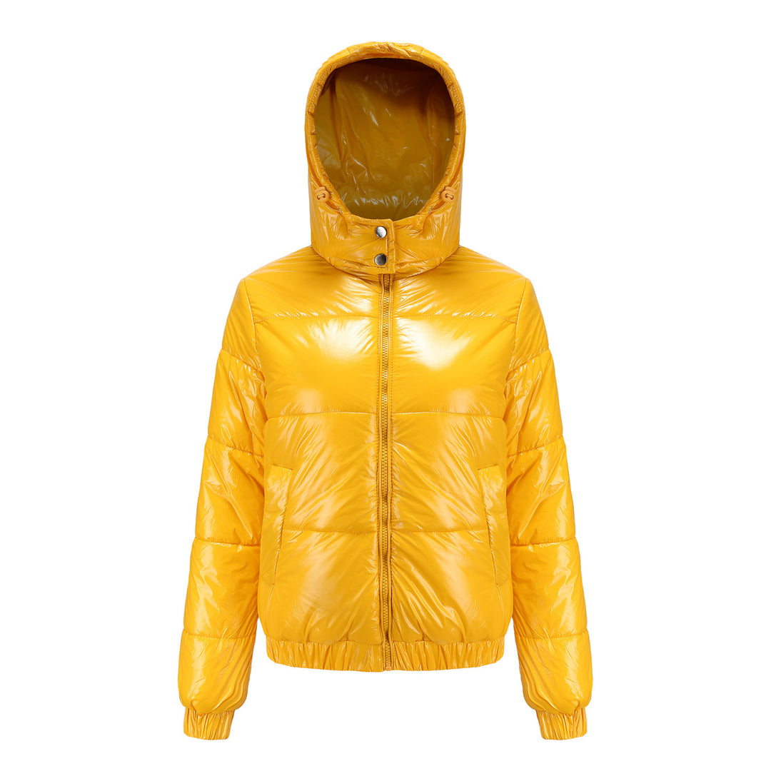 Ladies Shiny Down Jacket with Removable Hood Lune London