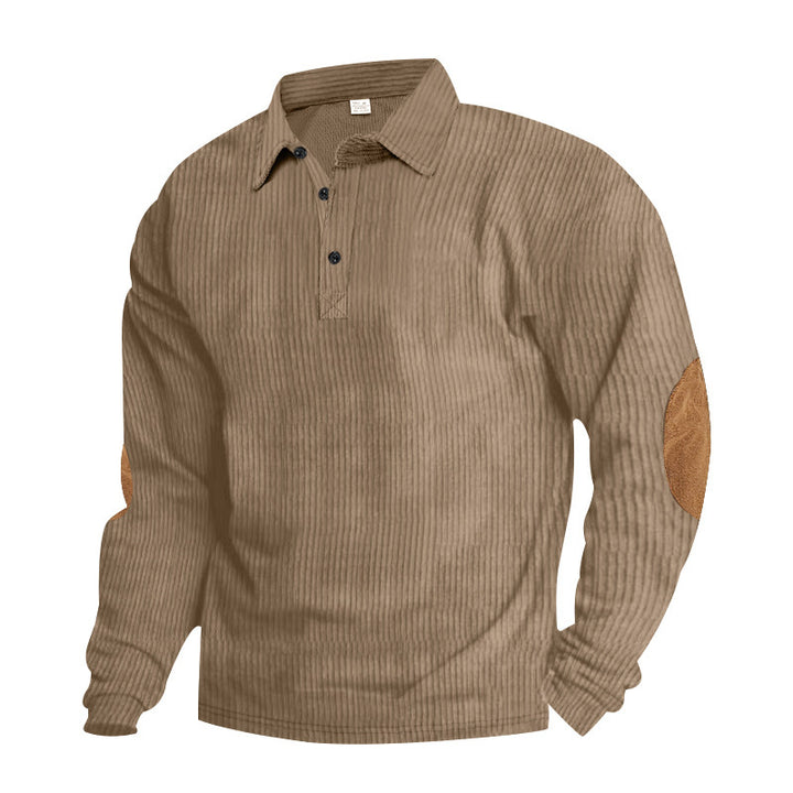 Long sleeve shirt for men with structured design and leather details Lune London