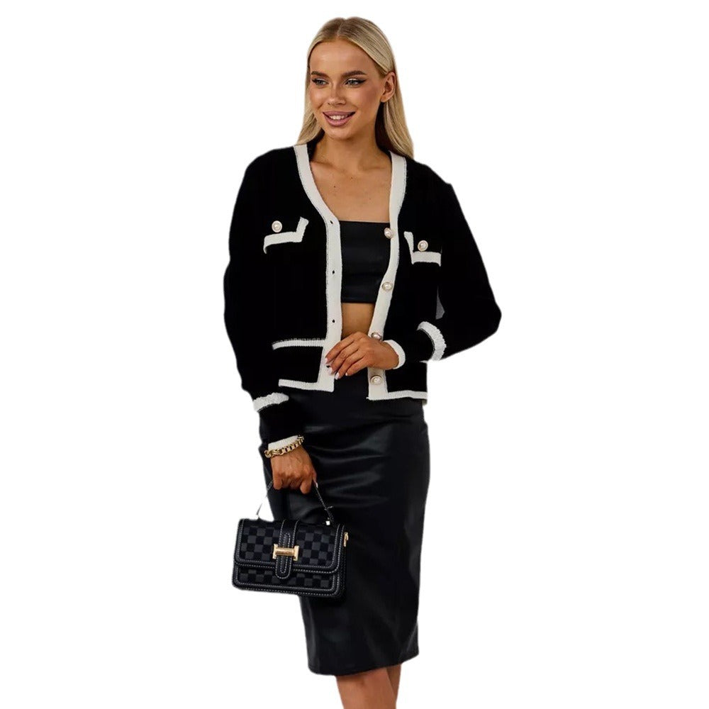 Cardigan femme avec poches et détail de bouton Chic & Stil