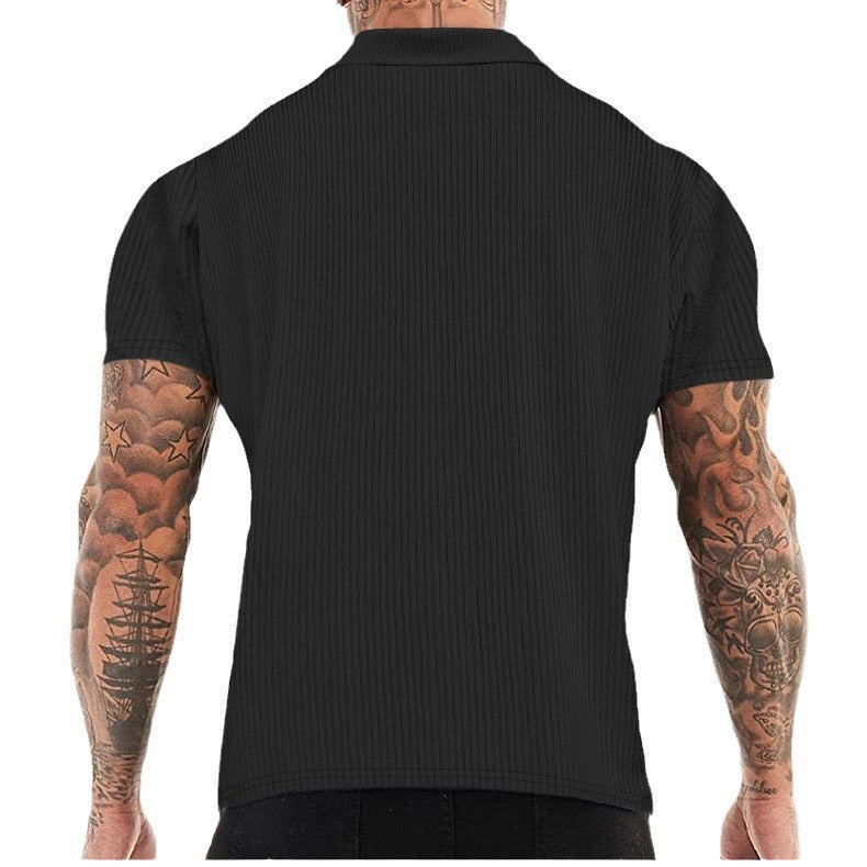 Structured short-sleeve shirt for men with button placket Lune London