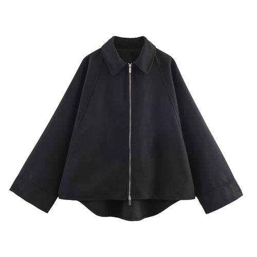 Fashion oversized jacket for women with a relaxed fit and a practical zipper Amarae