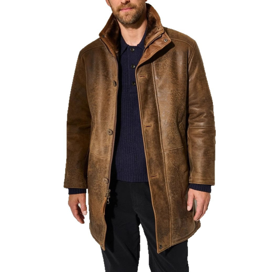Long premium sheepskin coat for men Lune London