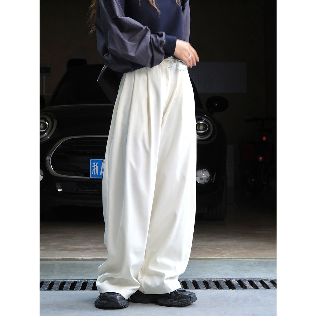 Women Elegant Wide High-Waist Palazzo Pants with Pleats and Flowing Viscose Look Amarae