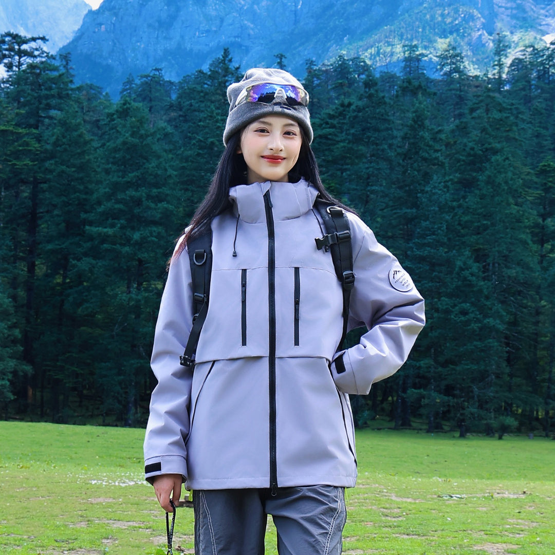 Men's Waterproof Breathable Softshell Outdoor Jacket with Adjustable Hood Amarae