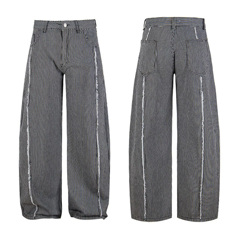 Women Wide Culotte Pants with High Waist, Pinstripe and Used Side Seam Amarae