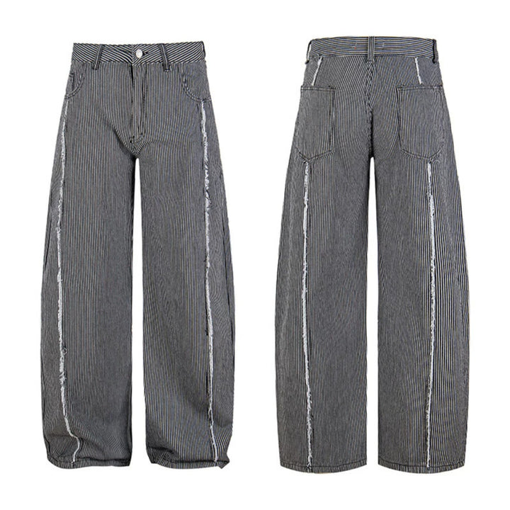 Women Wide Culotte Pants with High Waist, Pinstripe and Used Side Seam Amarae