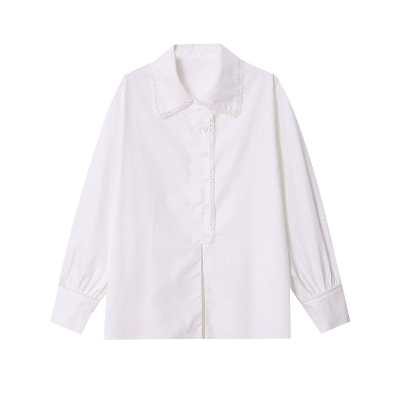 Women's Elegant Blouse with Lace Collar Chic & Stil