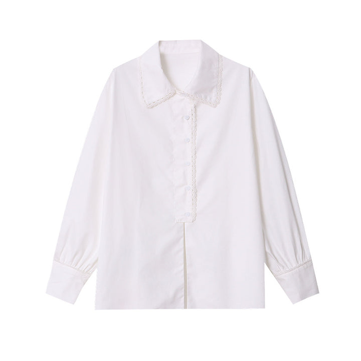 Women's Elegant Blouse with Lace Collar Chic & Stil