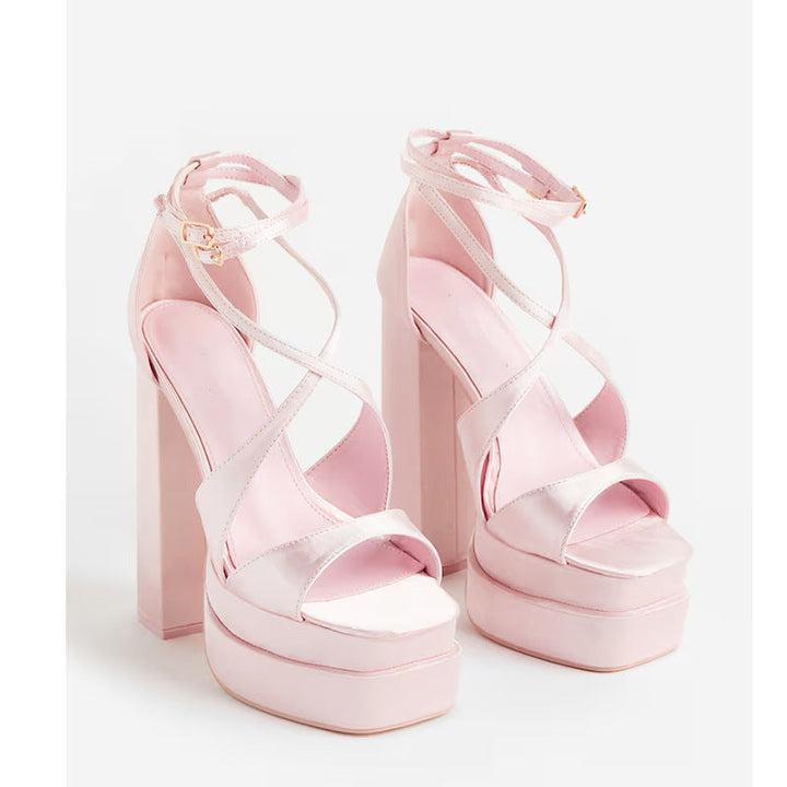 Women's Chunky Platform High Heel Sandals Lune London