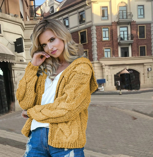 Ladies large hoodie with textured twisted pattern Amarael