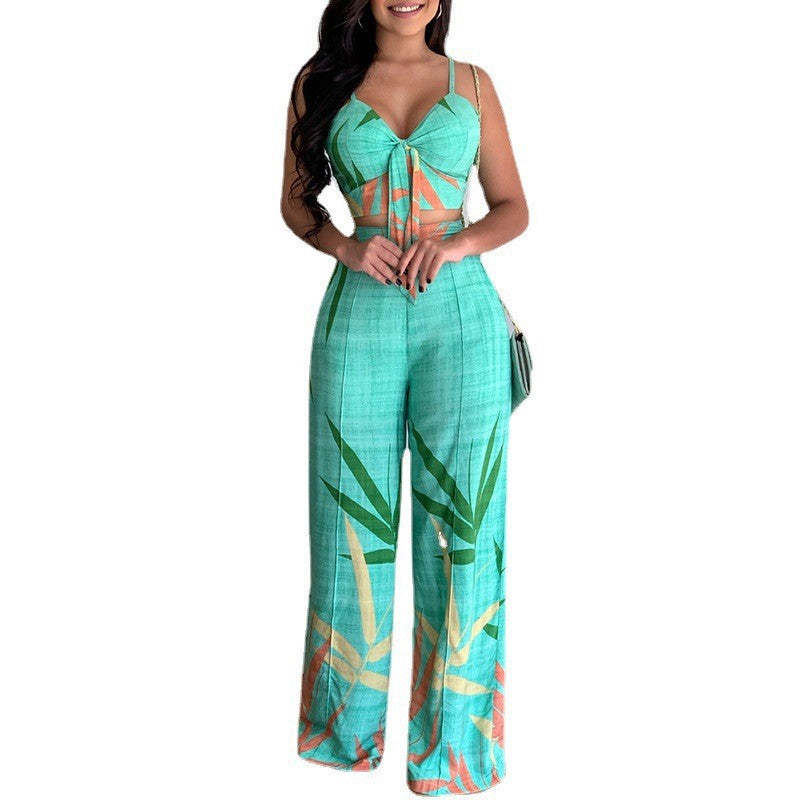 Ensemble Élégant Femme avec Combinaison de Haut Court et Pantalons Amples Chic & Stil