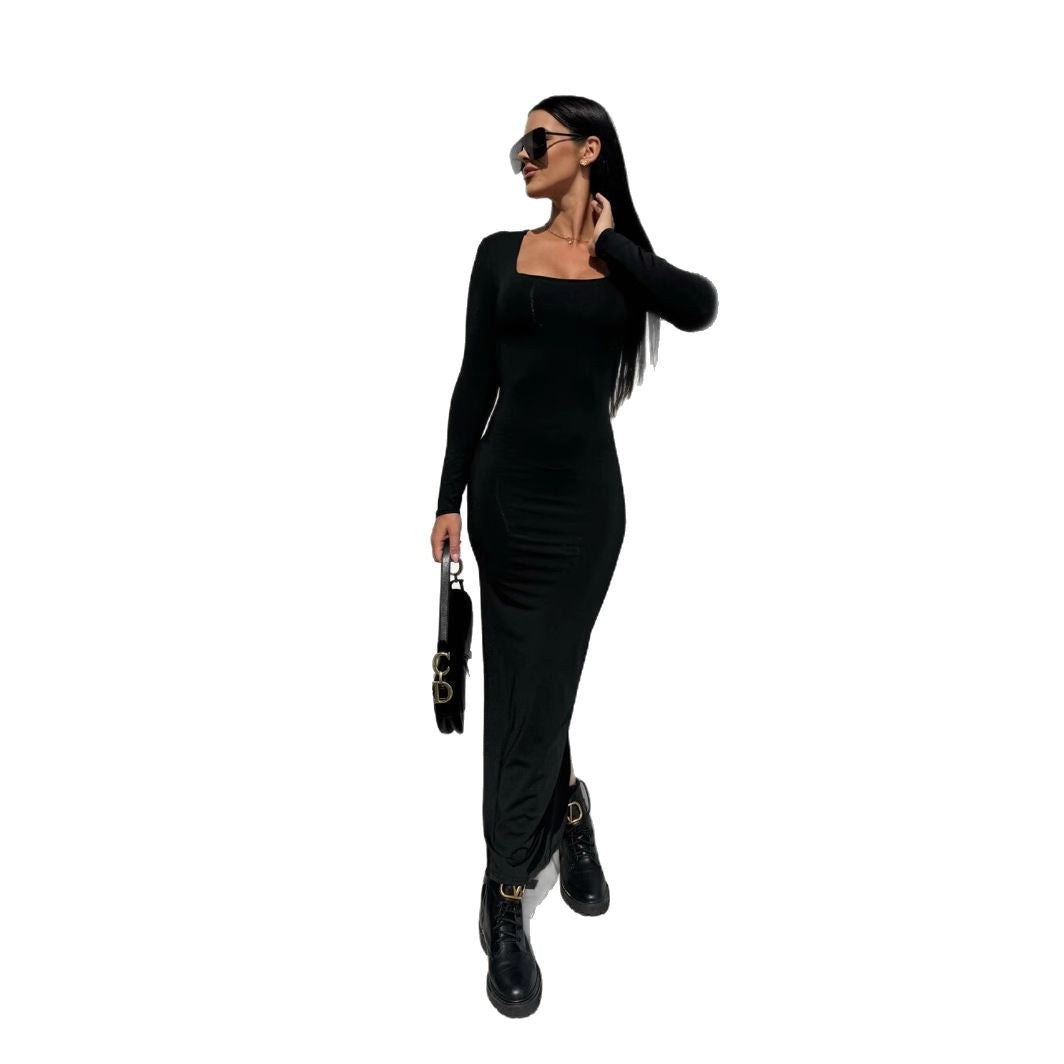 Elegant long sleeve maxi dress for ladies with fitted cut Lune London