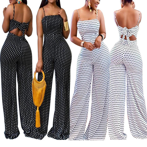 Women's casual jumpsuit with sophisticated back cut and wide leg Amarae