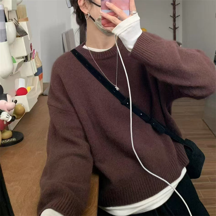 Pull en tricot épais décontracté pour femme avec coupe oversize et manches douces Chic & Stil