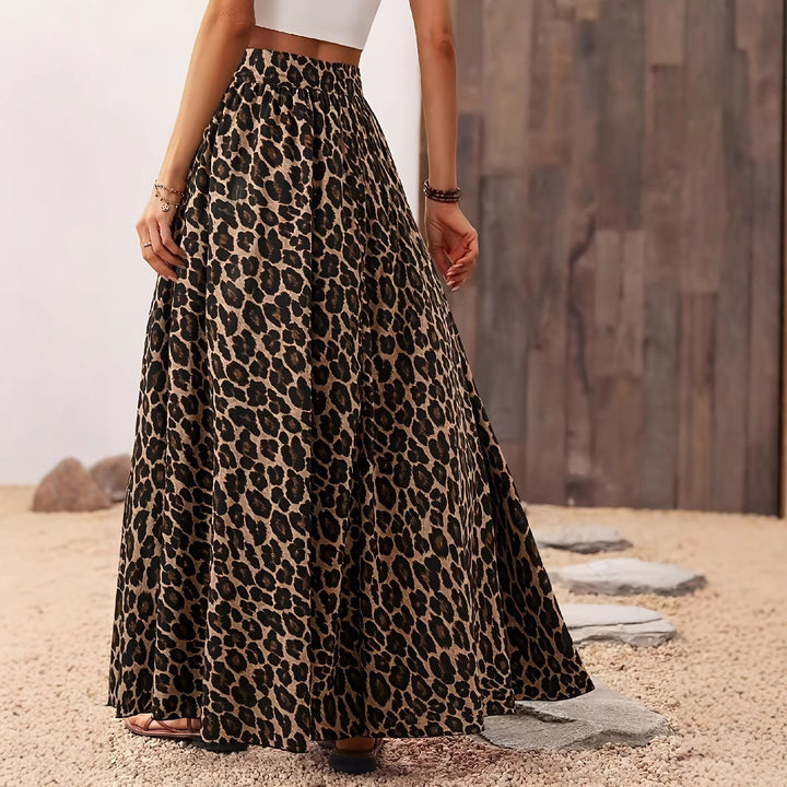 Lune London women's maxi skirt with leopard print