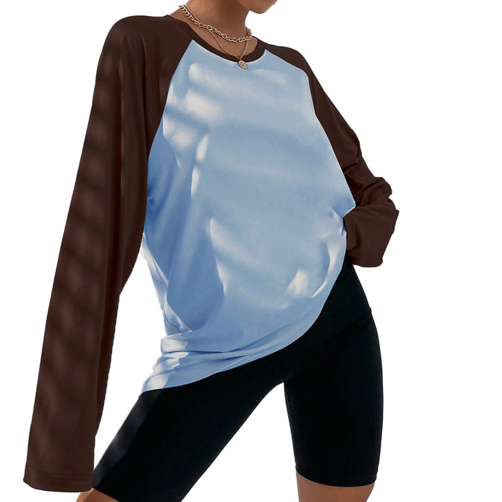 T-shirt à manches longues pour femmes avec coupe raglan sportif et design color block tendance Chic & Stil