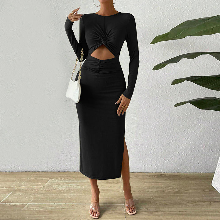 Robe midi pour femme avec des détails de volants complexes et des découpes sexy Chic & Stil