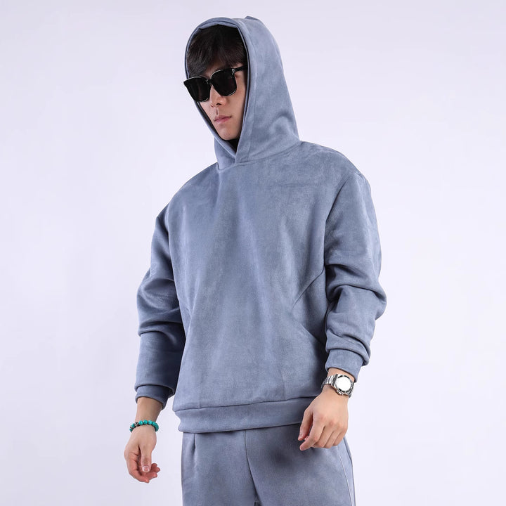 Men's hooded sweatshirt in soft fleece material with innovative details Lune London
