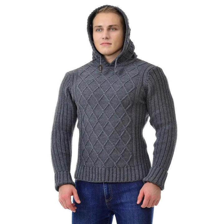 Men's cozy knit sweater with hood details Lune London