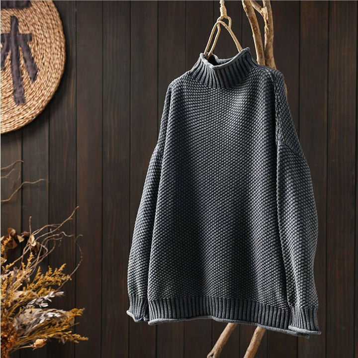 Pull en tricot décontracté pour femmes avec col montant Chic & Stil