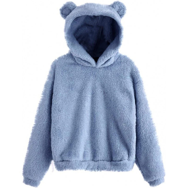 Women's Cozy Teddy Fleece Hoodie with Bear Ears and Oversized Fit Amarae