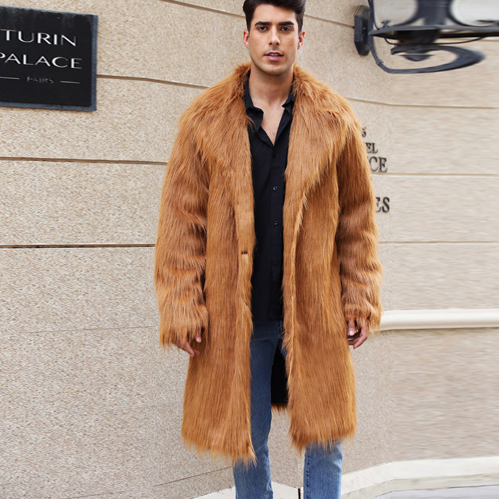 Luxurious faux fur coat for men with modern cut Lune London