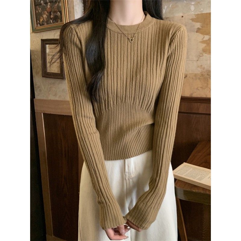 Pull à côtes fines pour femmes avec manches allongées Chic & Stil