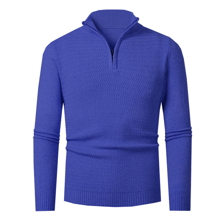 Knit sweater for men with high collar and structured design Lune London