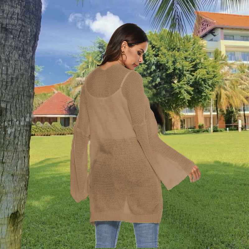 Ladies long cardigan with relaxed fit and wide sleeves Lune London