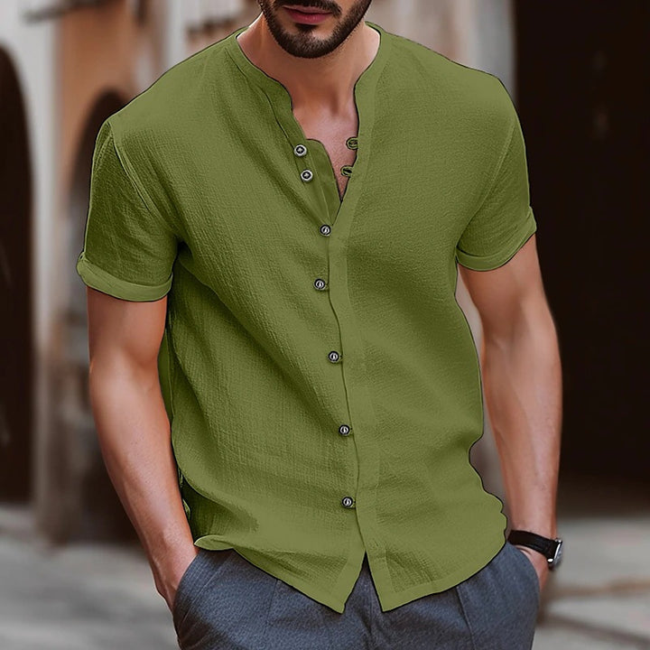 Structured short-sleeve shirt for men with buttons Lune London