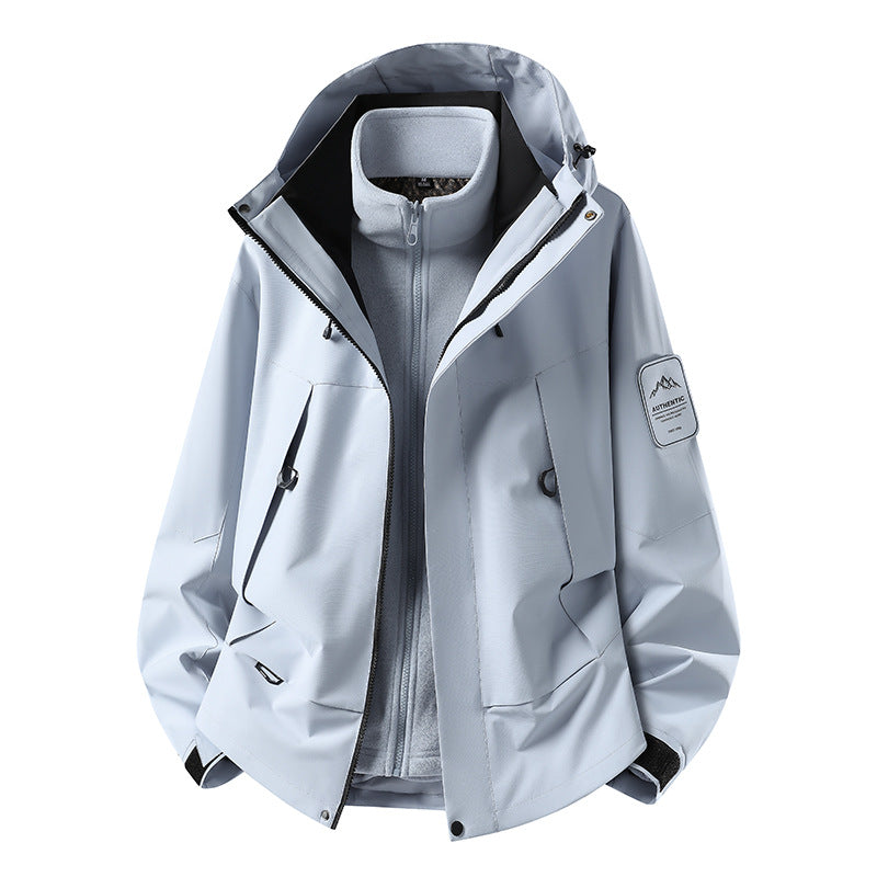Unisex waterproof two-layer softshell rain jacket with removable fleece lining and hood Amarae