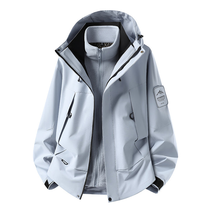 Unisex waterproof two-layer softshell rain jacket with removable fleece lining and hood Amarae