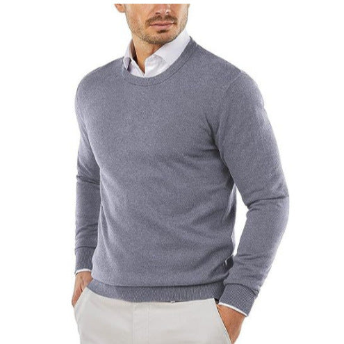 Men's Elegant Round Neck Sweater Made Of Fine Cotton Lune London