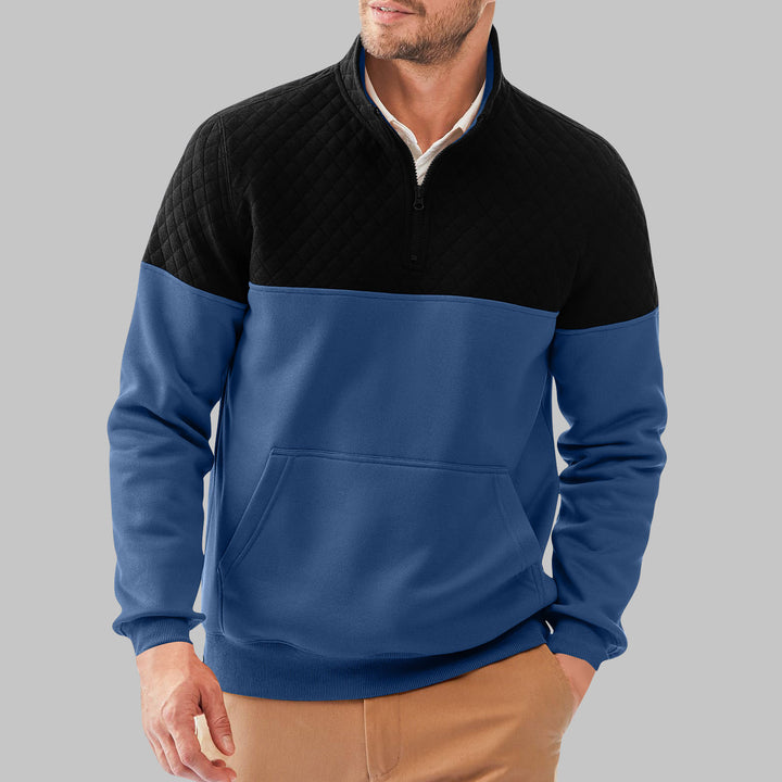 Sporty sweater for men with high collar and pockets Lune London