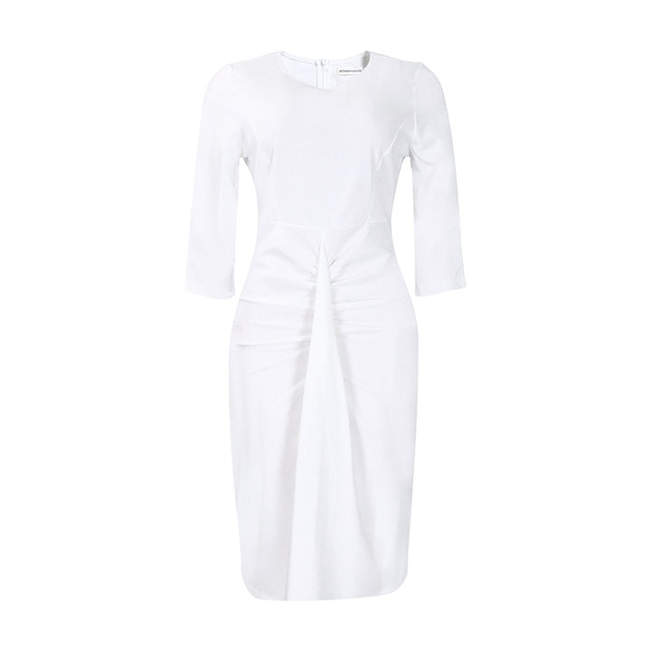 Fitted dress for women with pleats and 3/4 sleeves Lune London