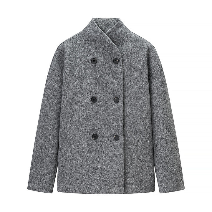 Transitional women's jacket with double-breasted closure and soft fabric Lune London