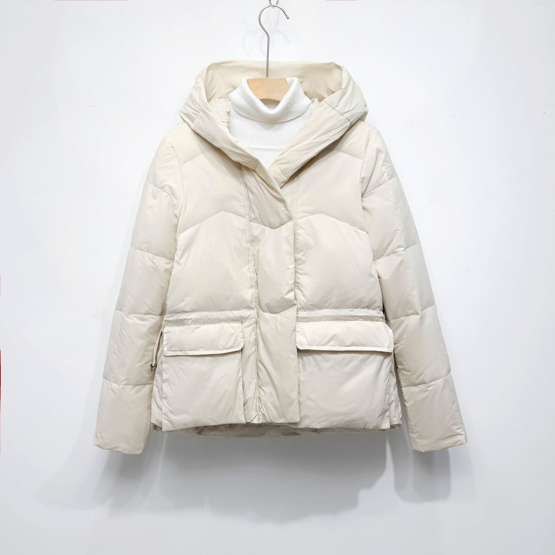 Quilted winter jacket for women with trendy pockets and hood Amarae