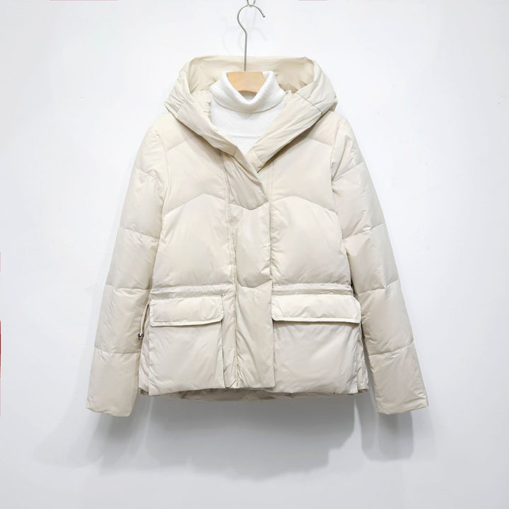 Quilted winter jacket for women with trendy pockets and hood Amarae