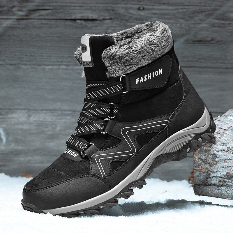 Women's Insulated Outdoor Hiking Ankle Boots with Faux Fur Collar, Velcro Closure, and Grippy Multi-Zone Profile Sole Amarae