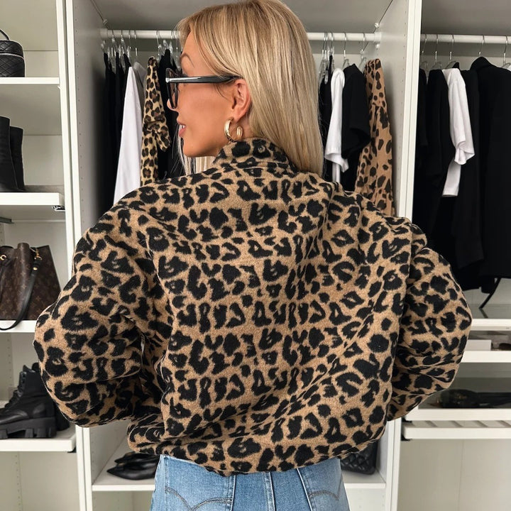 Wool jacket for women with leopard pattern Amarae