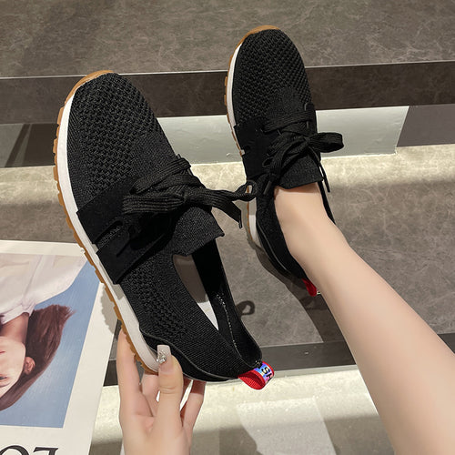 Women's sports sneakers with a breathable knitted upper and elastic accents Amarae