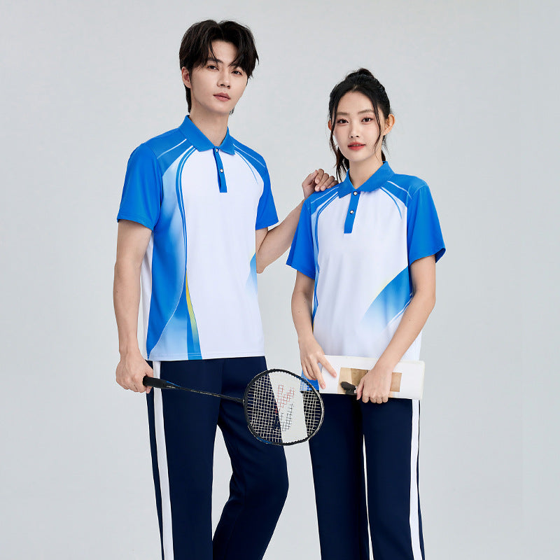 Unisex badminton training set with functional polo and sporty jogging pants Amarae