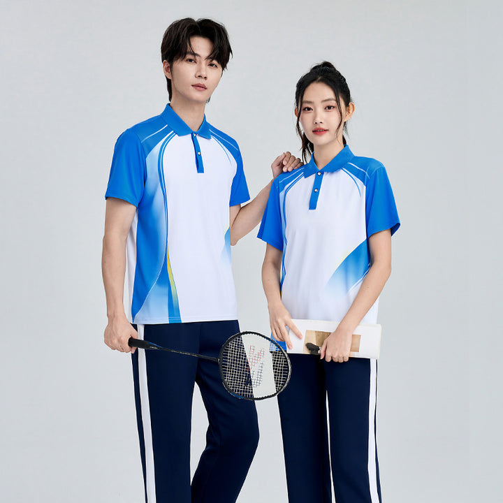 Unisex badminton training set with functional polo and sporty jogging pants Amarae