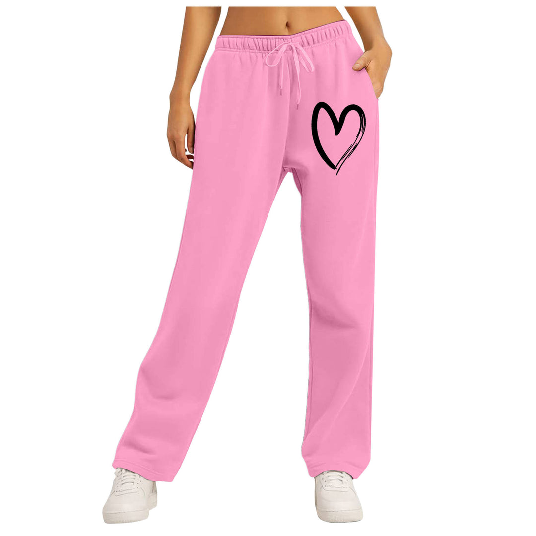 Women's casual leisure pants with modern heart design Chic & Stil