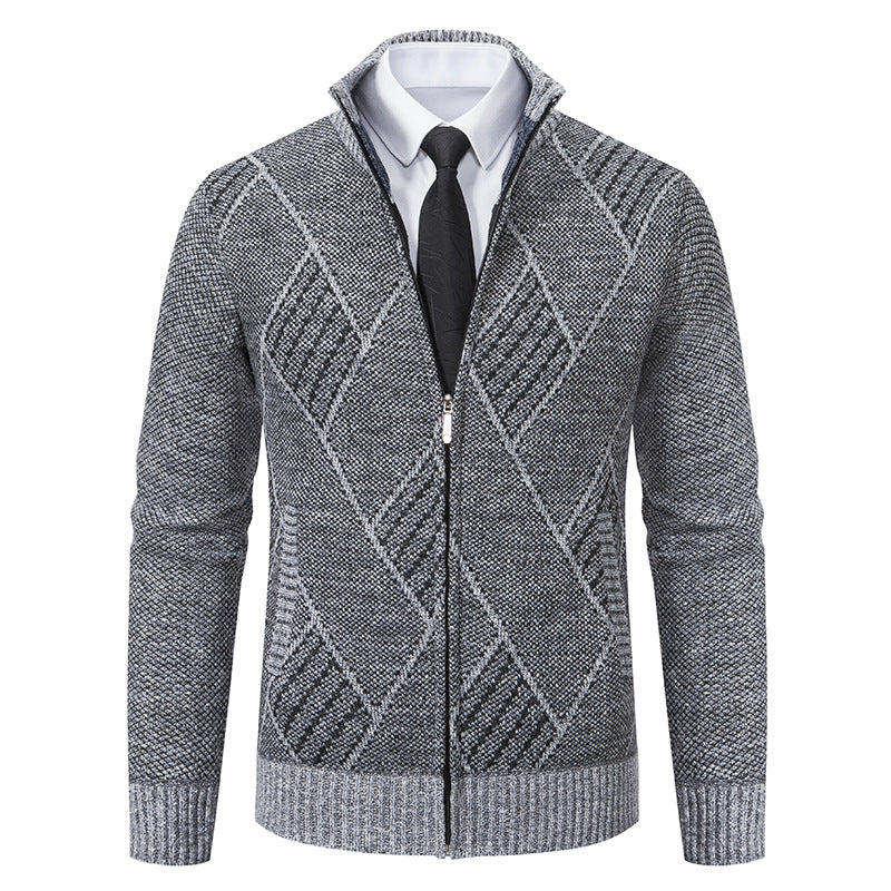 Men's knit jacket with a modern pattern and a slim fit Lune London