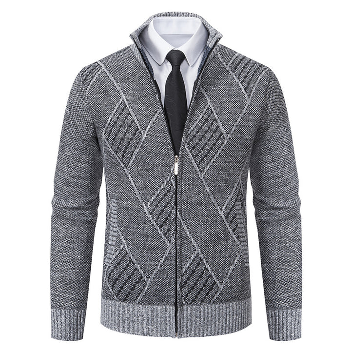 Men's knit jacket with a modern pattern and a slim fit Lune London